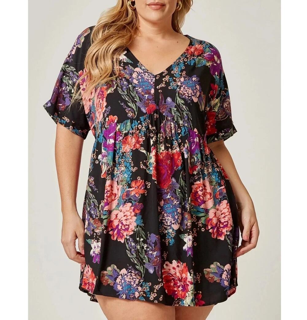 Andree By Unit Floral Babydoll Dress Flattering Summer Fall Date Night Feminine